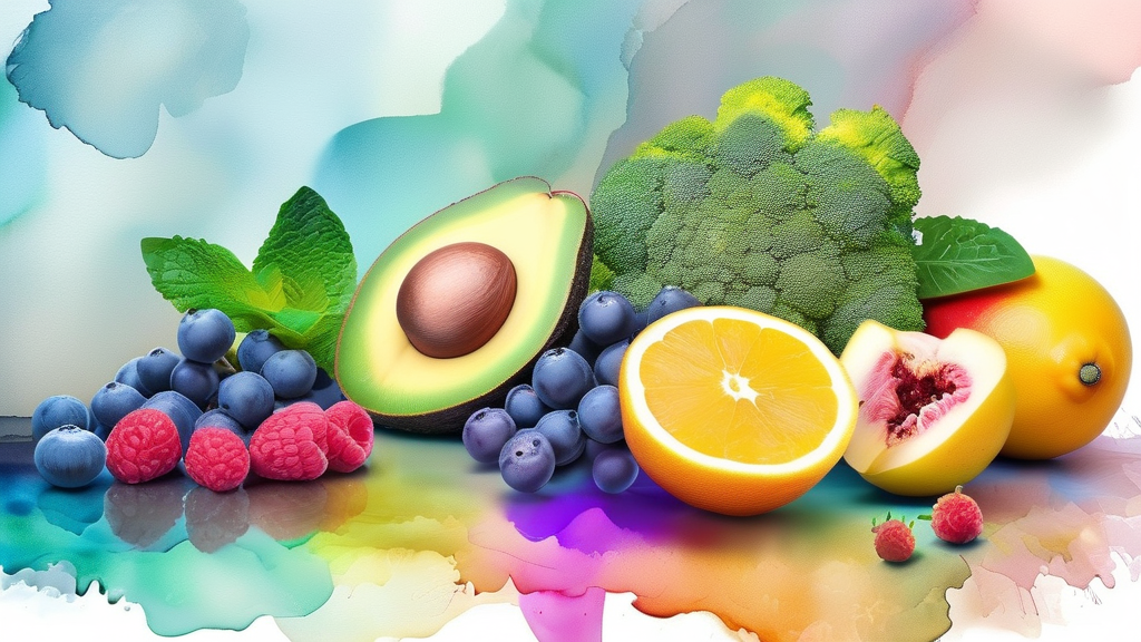 성공적인 내장지방 감소를 위한 식단 전략 (watercolor 스타일)