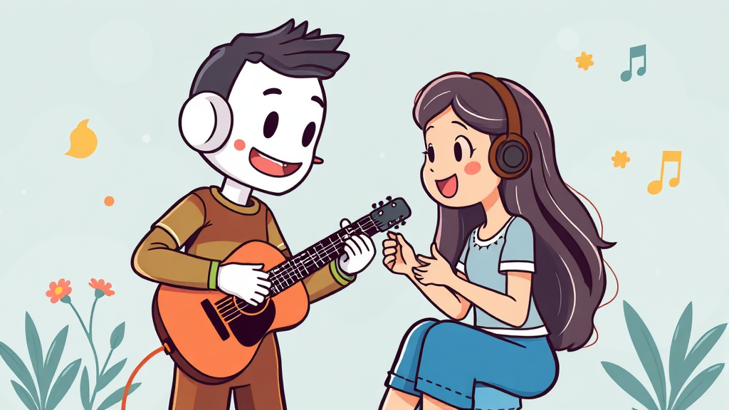 AI 챗봇 활용: 외국어 가사 번역의 모든 것 (cartoon 스타일)