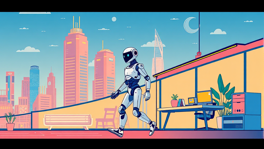 피지컬 AI 시대 개막 (illustration 스타일)