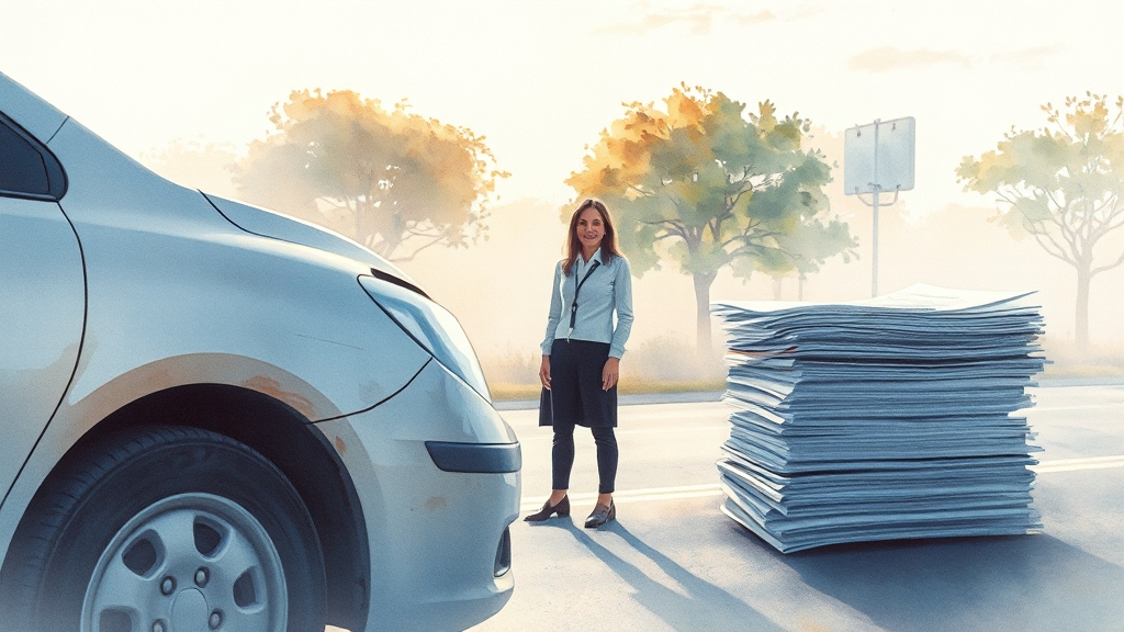 사고처리 후 보상 과정 이해 (watercolor 스타일)