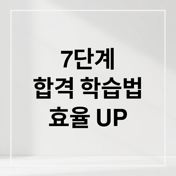 7단계
합격 학습법
효율 UP (공부 방법)