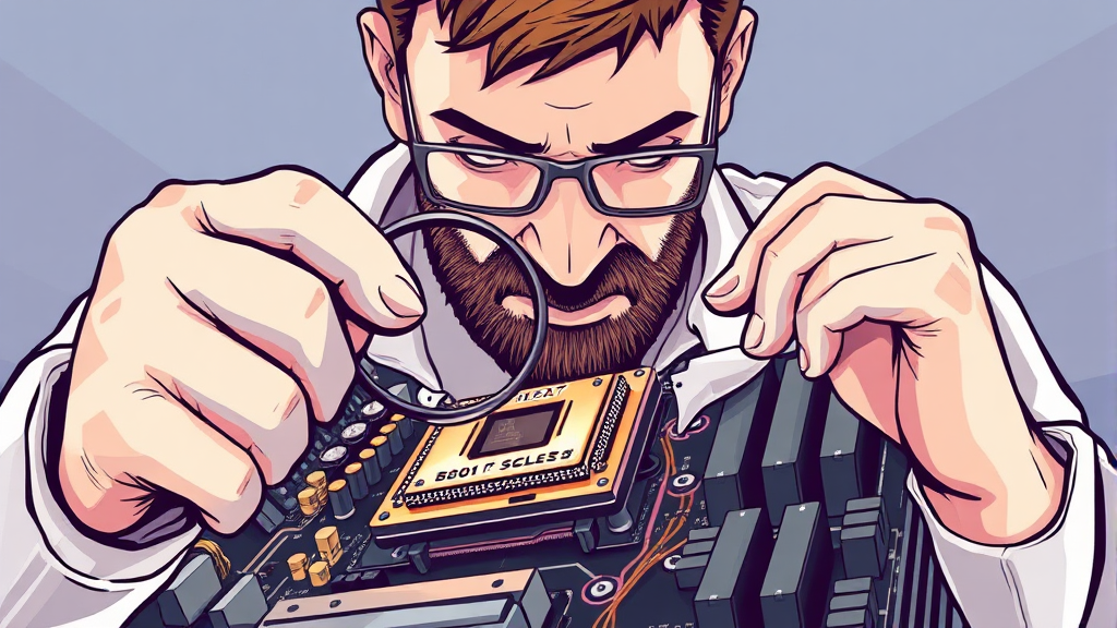 중고 메인보드 선택 (illustration 스타일)