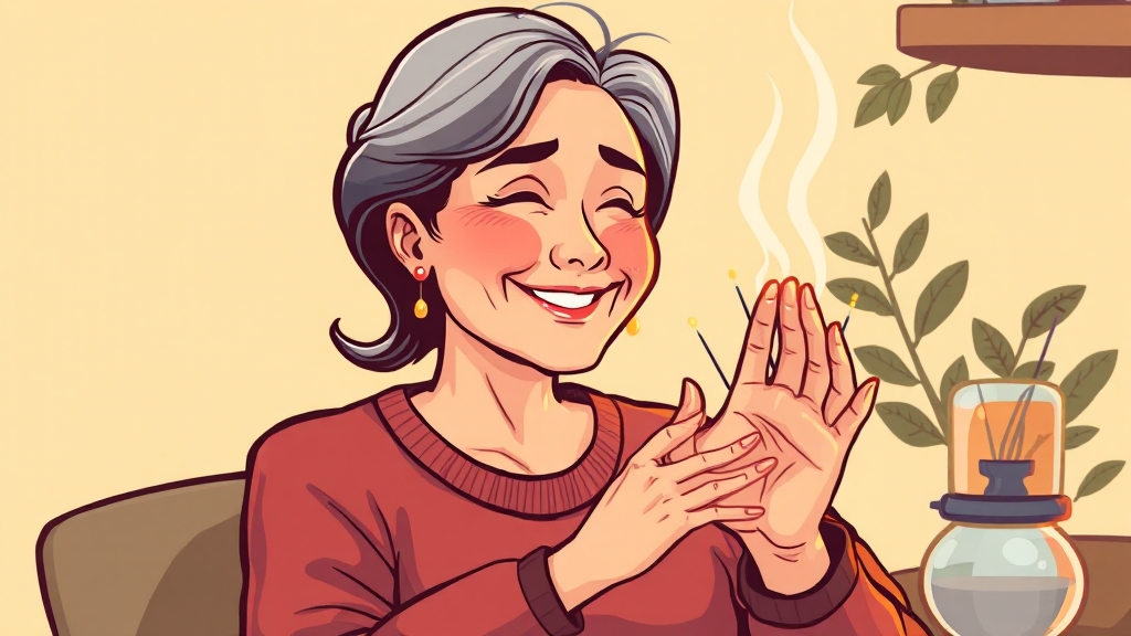 갱년기 관절통, 병원 vs 한방 치료 (cartoon 스타일)