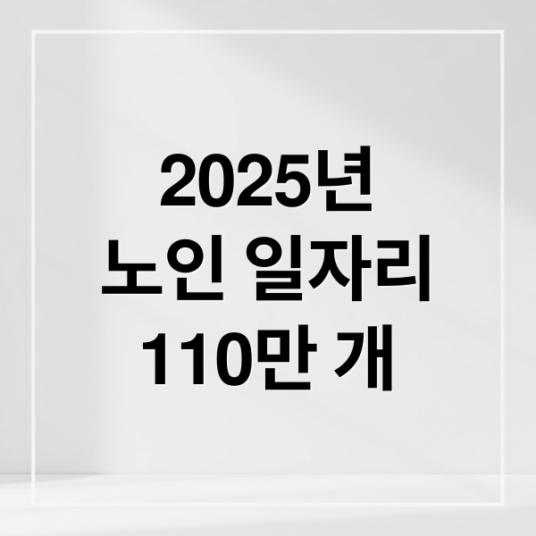 2025년
노인 일자리
110만 개 (역대 최대 노인일자리 110만개)