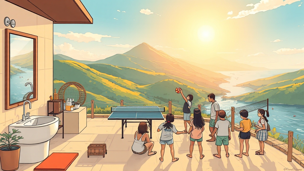 숙소 시설 및 편의 안내 (illustration 스타일)