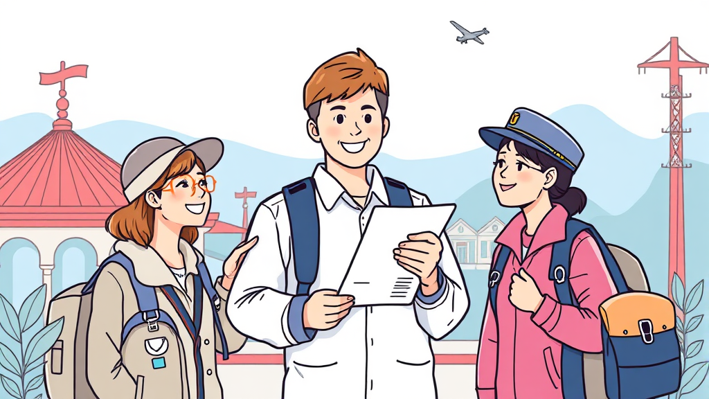 여행 중 사고 발생 시 대처 요령 (illustration 스타일)