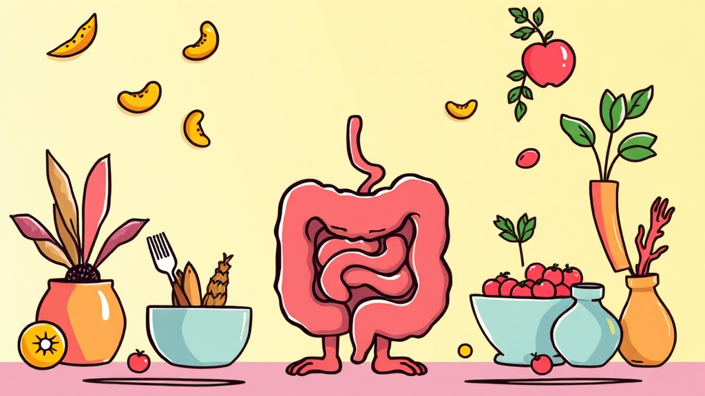 유산균과 함께하는 건강한 장 관리 습관 (cartoon 스타일)