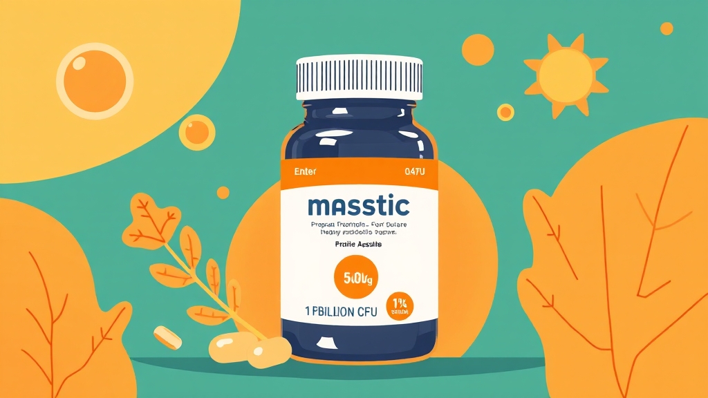 매스틱 유산균 선택 기준 (illustration 스타일)