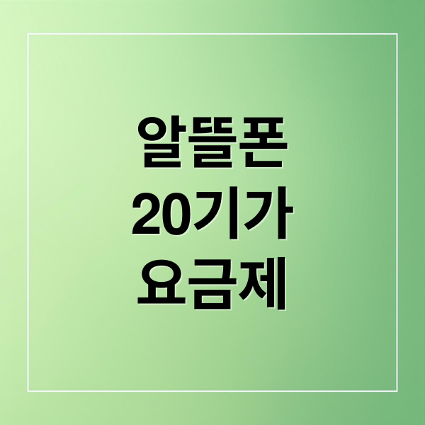 알뜰폰
20기가
요금제 (알뜰폰 데이터 20G)