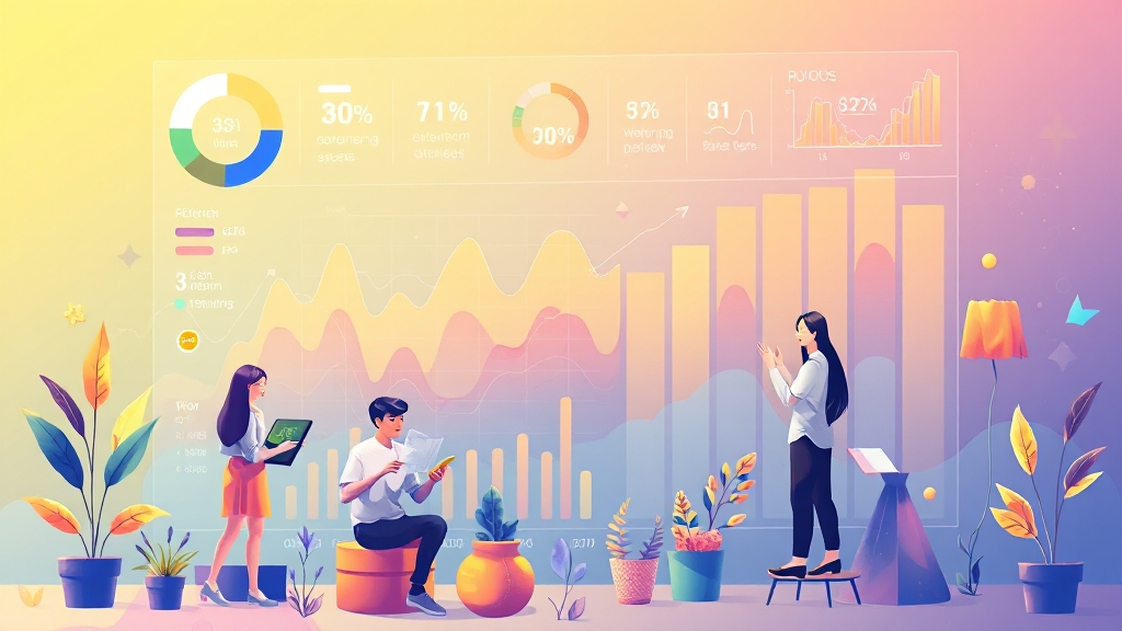 마이데이터 활용, 자산 관리 효율 높이기 (illustration 스타일)