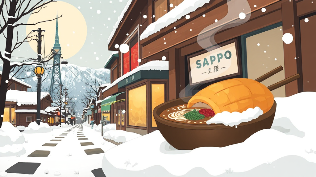 삿포로 겨울 먹거리 & 맛집 탐방 (illustration 스타일)