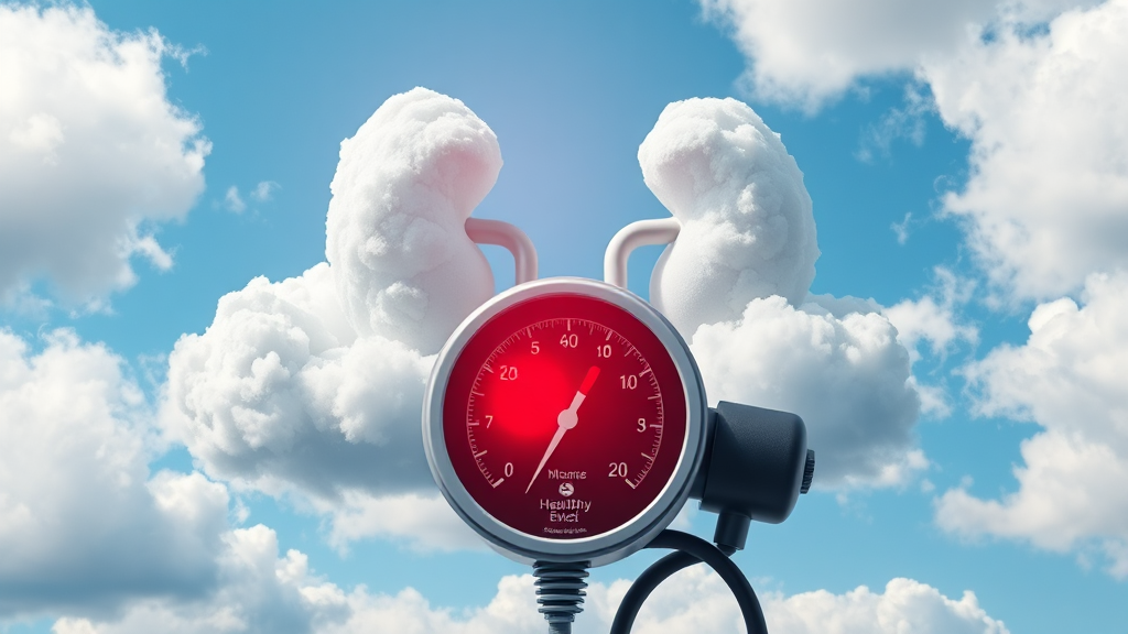 신장 질환과 고혈압 (realistic 스타일)