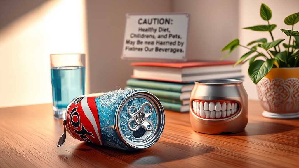 인공 감미료 논란 & 주의사항 (realistic 스타일)