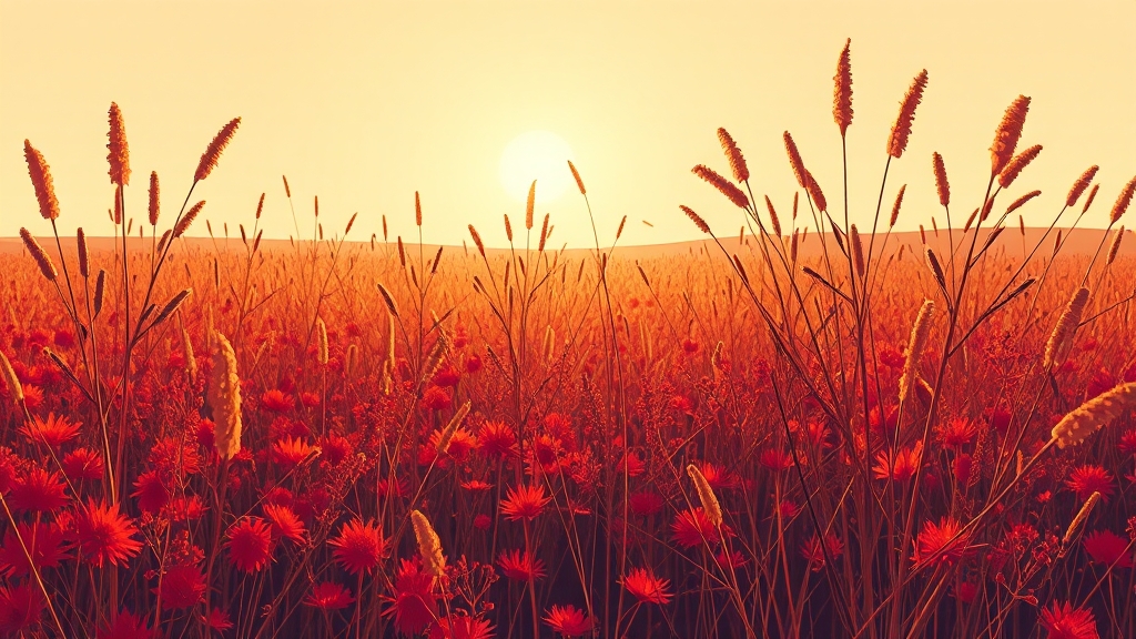 댑싸리 개화 시기 및 현황 (illustration 스타일)