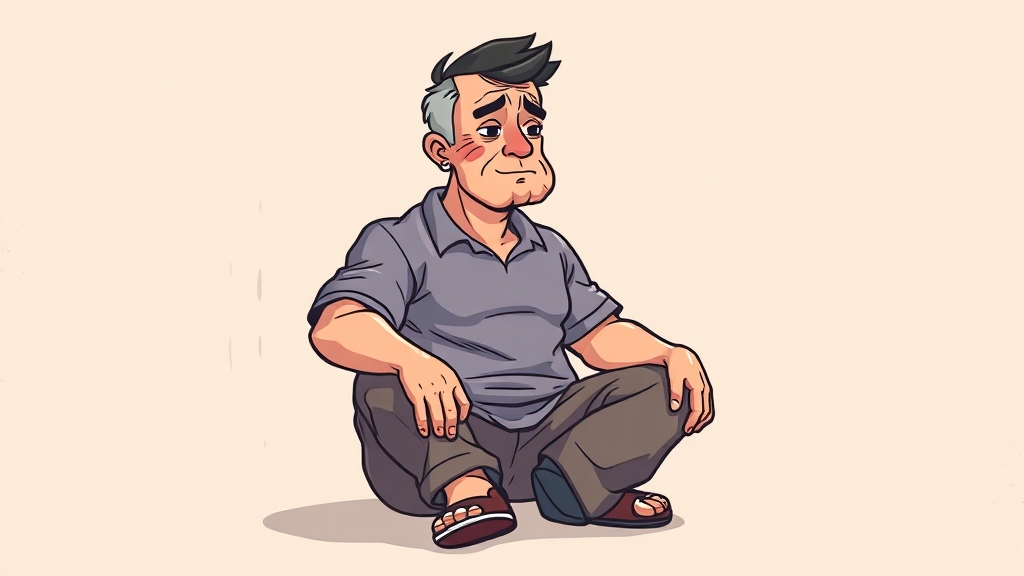 남성 갱년기 증상과 원인 이해하기 (cartoon 스타일)