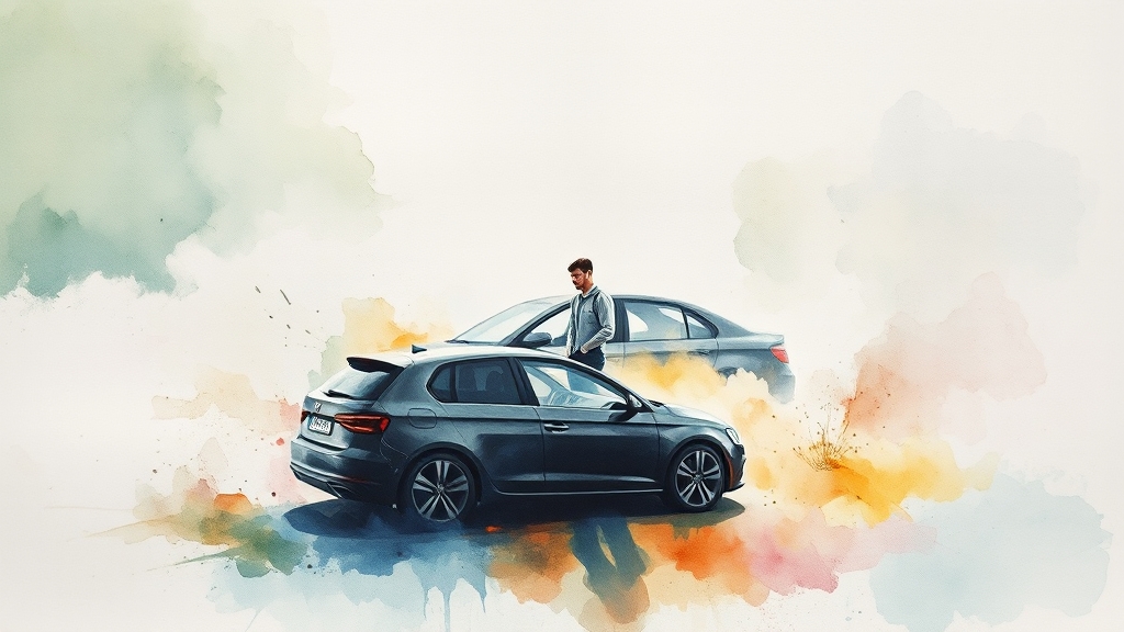 사고 예방과 보험료 관리 (watercolor 스타일)