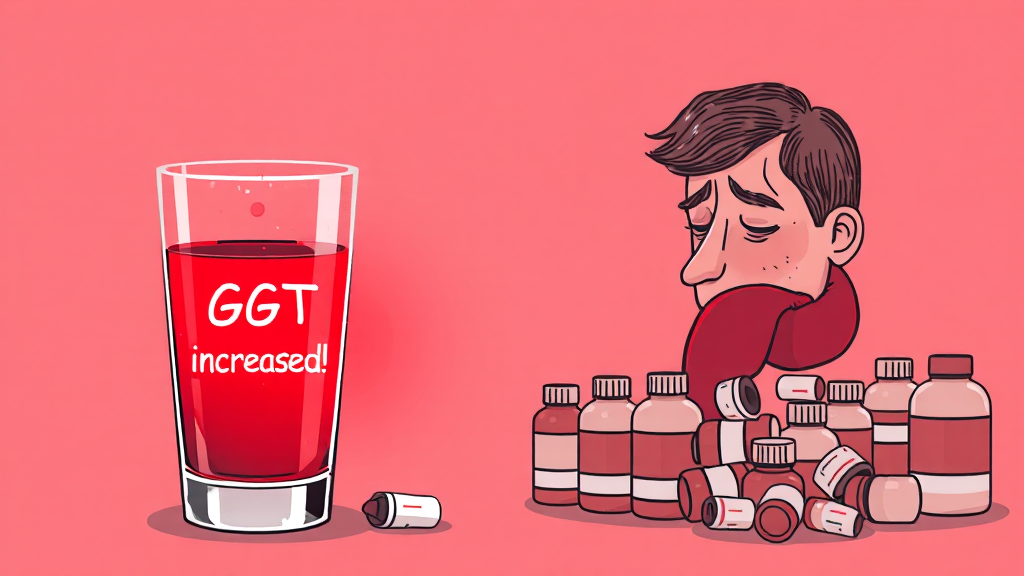 GGT 수치 상승 원인 분석 (illustration 스타일)