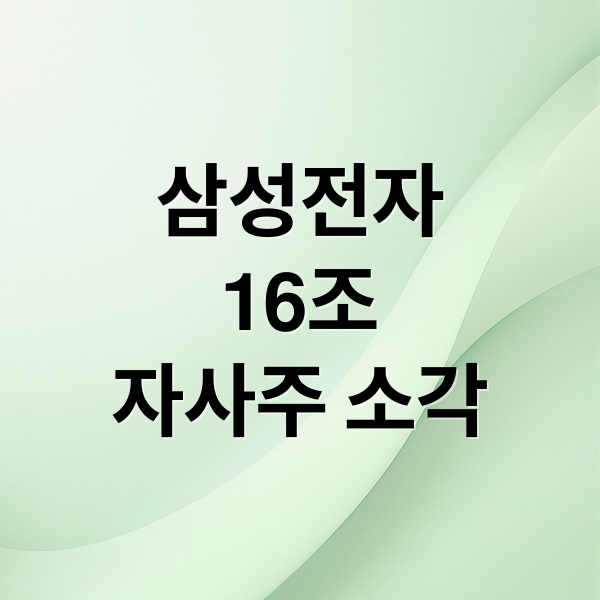 삼성전자
16조
자사주 소각 (삼성전자 자사주 소각)