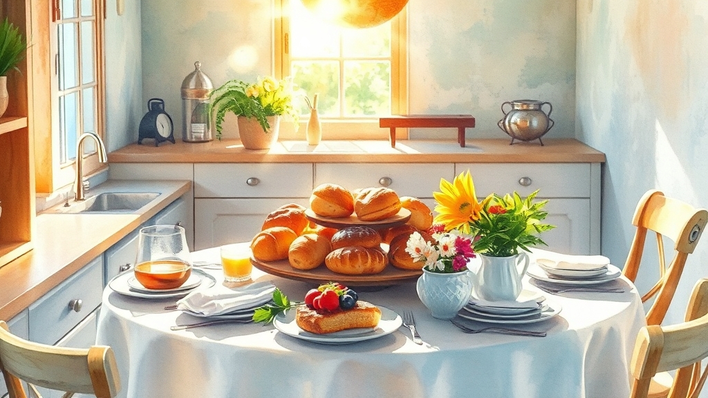 페스트리 브런치 맛집 총평 (watercolor 스타일)