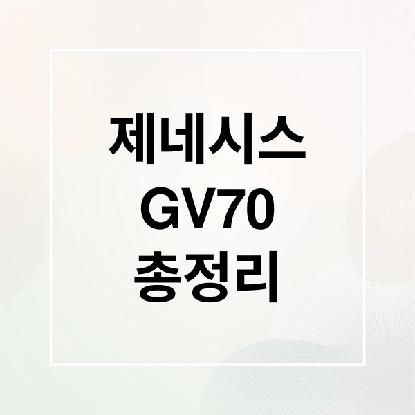 제네시스
GV70
총정리 (제네시스 GV70 강점 비교)