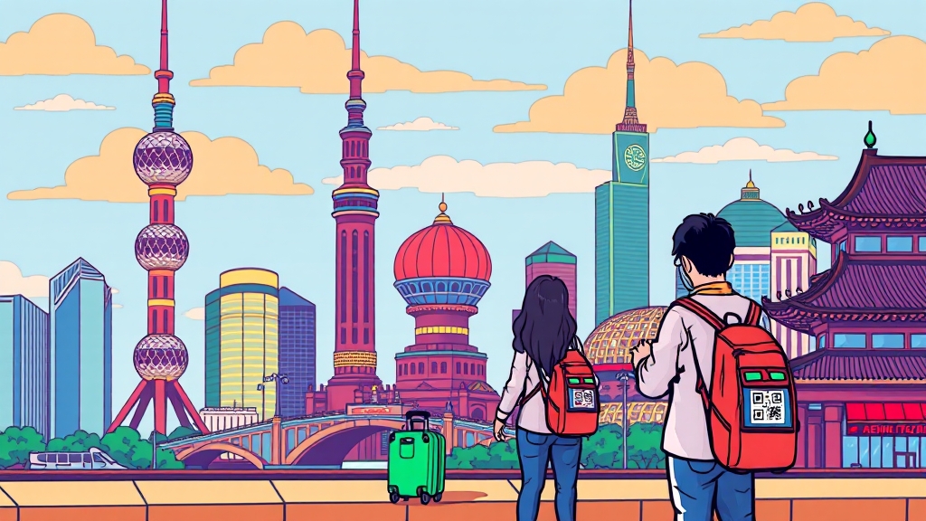 상하이 여행 준비물 & 필수 어플 체크리스트 (cartoon 스타일)