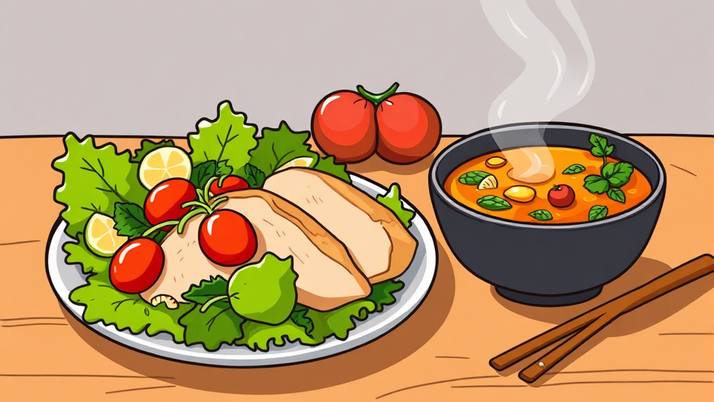 식단 예시 및 레시피 (cartoon 스타일)