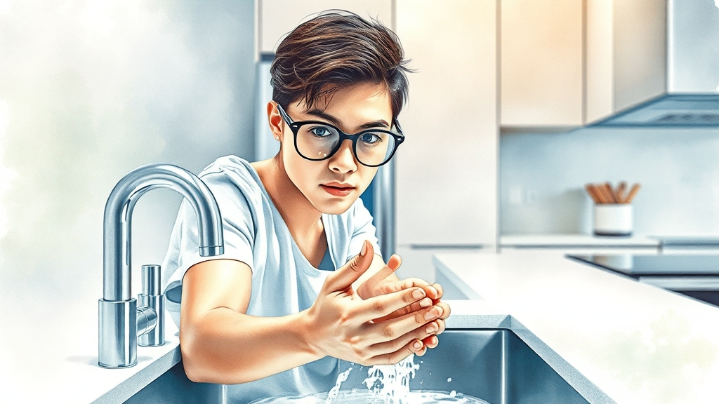 결막염 예방 습관 (watercolor 스타일)