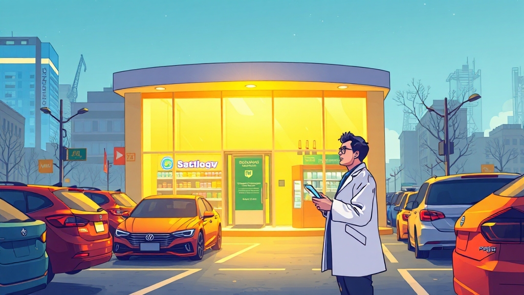 메가팩토리 약국, 어디에 있나요? (cartoon 스타일)