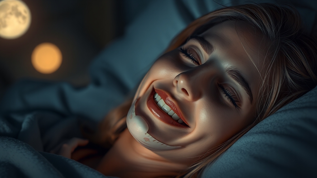 입벌림방지밴드 작동 원리 및 효과 (realistic 스타일)