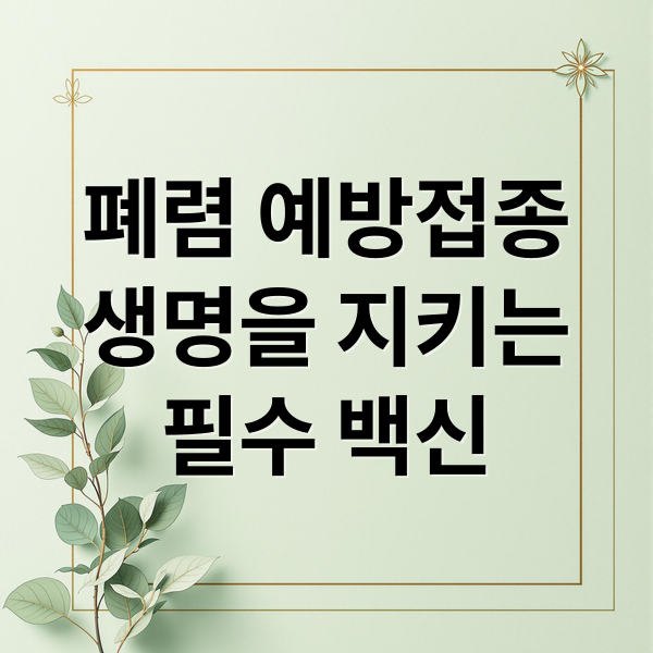 폐렴 예방접종
생명을 지키는
필수 백신 (폐렴 예방접종 부작용 주의사항)