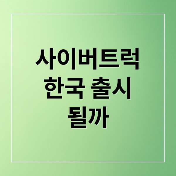 사이버트럭
한국 출시
될까 (테슬라 사이버트럭 한국 가격)
