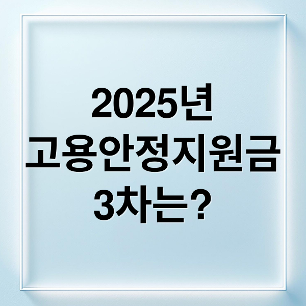 2025년
고용안정지원금
3차는? (2025년 특고·프리랜서 고용안정지원금 3차 지급)