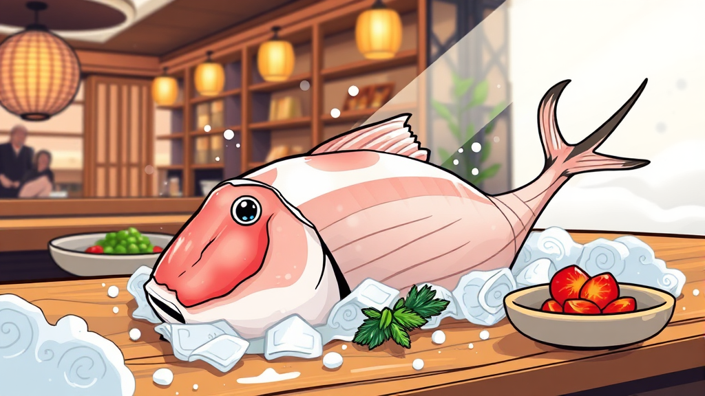 싱싱한 방어회 퀄리티 검증 (illustration 스타일)