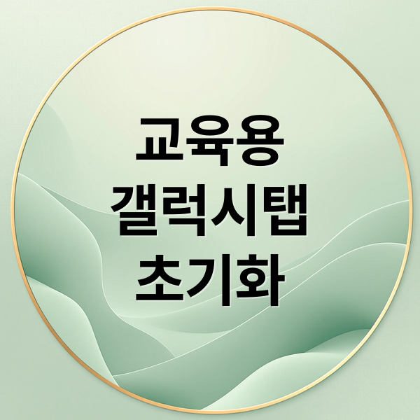 교육용
갤럭시탭
초기화 (갤럭시 교육용 태블릿 초기화)