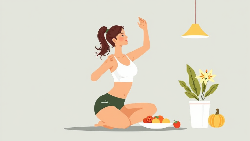 꾸준한 다이어트와 건강한 생활 습관 만들기 (illustration 스타일)