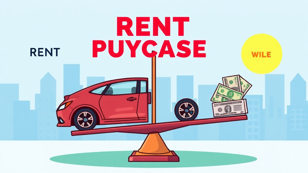 구매 vs 렌트, 뭐가 유리? (cartoon 스타일)