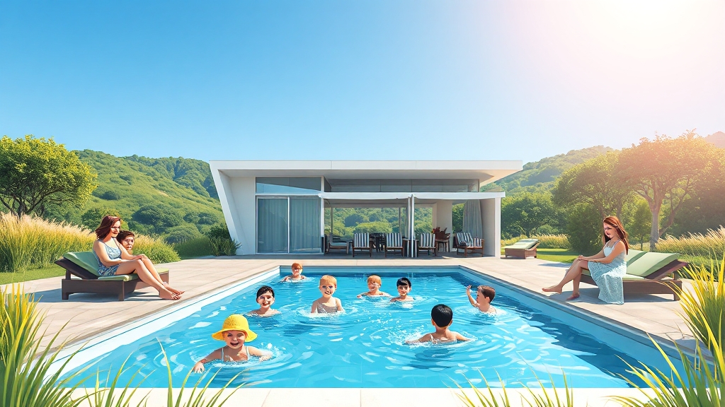 대부도 펜션 밸리 특징 (illustration 스타일)