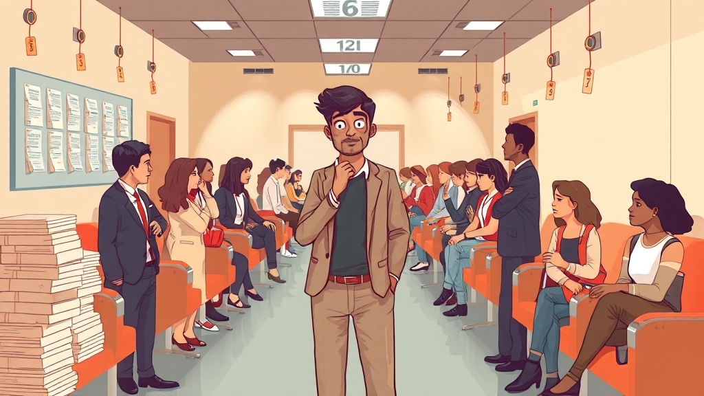 실업급여 신청 후 절차 (illustration 스타일)