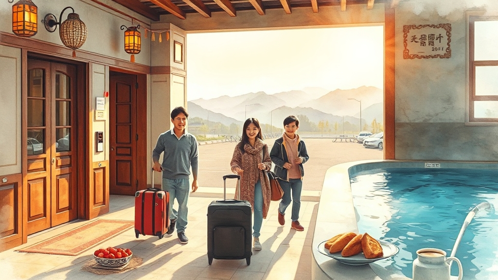 부대시설 및 편의사항 (watercolor 스타일)