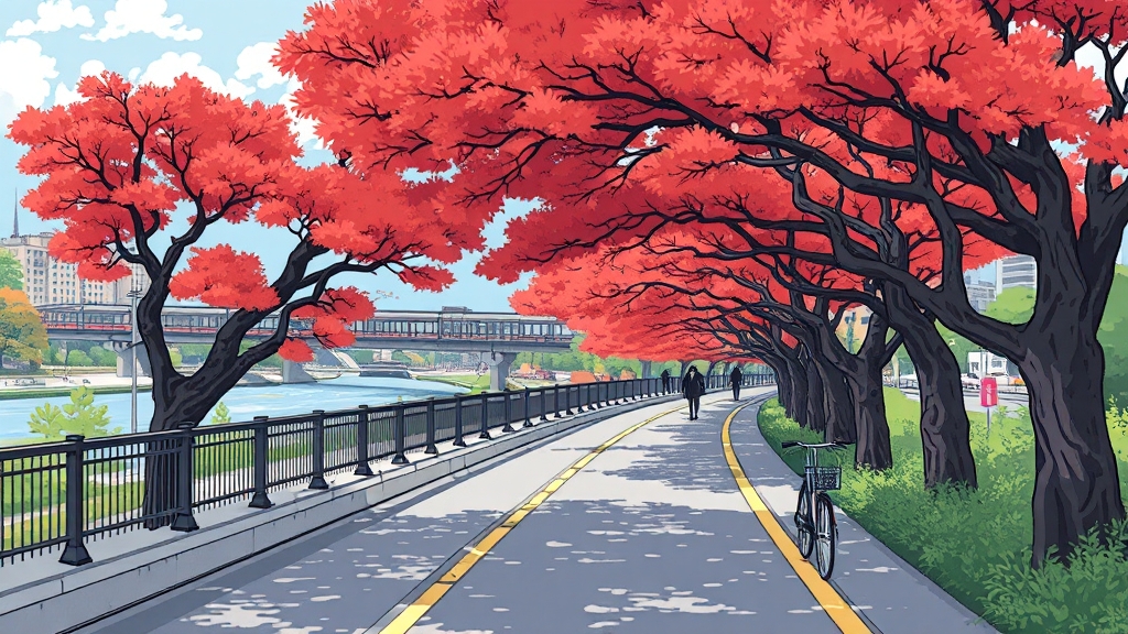 코스 따라 풍경 감상! (cartoon 스타일)