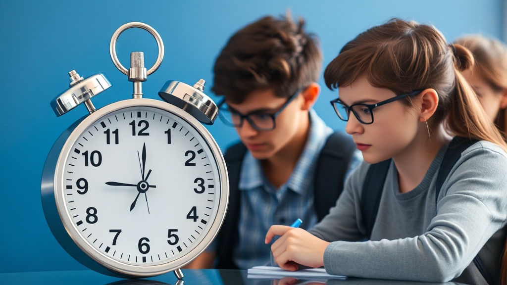 수능 시계 활용 팁 (realistic 스타일)