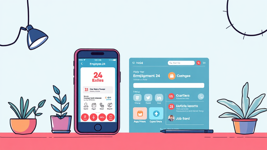 홈페이지 및 앱 활용법 (illustration 스타일)