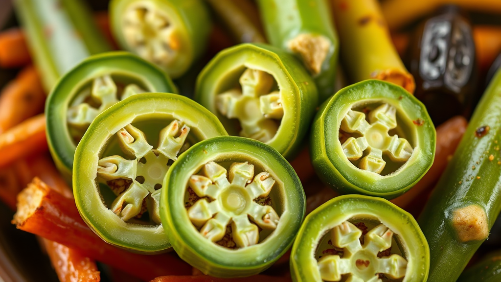 오크라 맛있게 먹는 법: 다양한 레시피 (realistic 스타일)