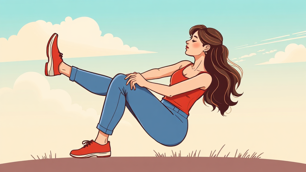 무릎 통증 완화 자가 관리법 (illustration 스타일)