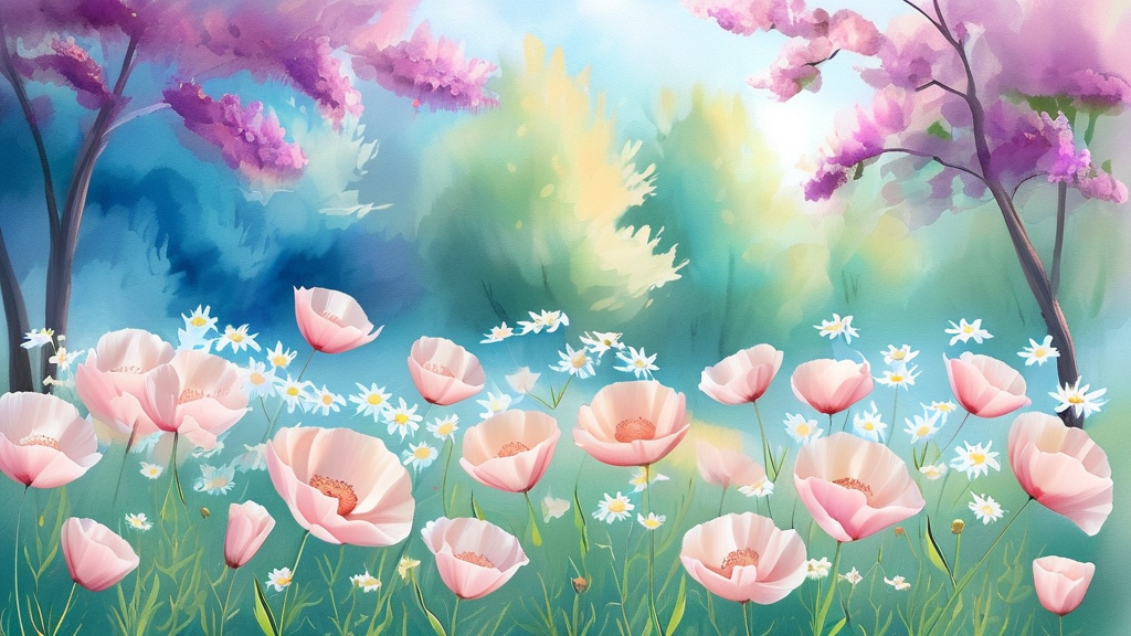 5월, 봄바람 따라 떠나는 꽃놀이 명소 (watercolor 스타일)