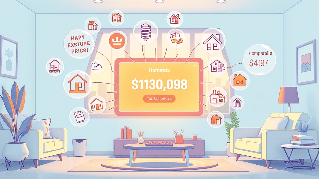 유사매매사례가액 확인 방법 (cartoon 스타일)