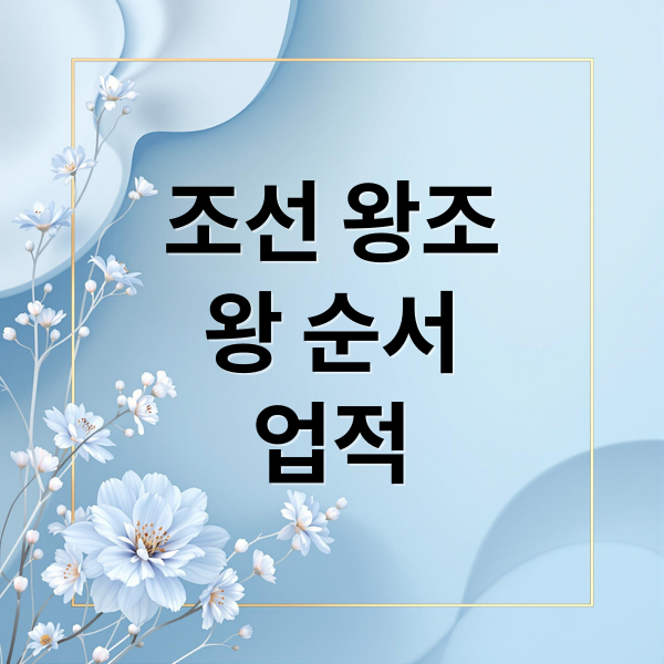 조선 왕조
왕 순서
업적 (조선왕조 계보 업적)
