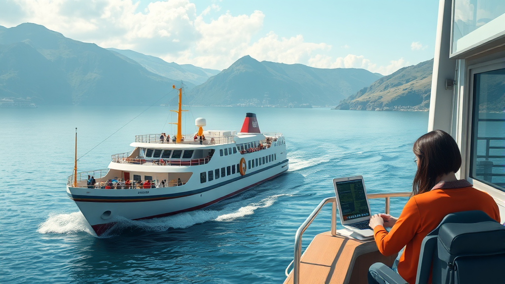 마라도 배 예약 방법: 인터넷 vs 전화, 무엇이 더 좋을까? (realistic 스타일)