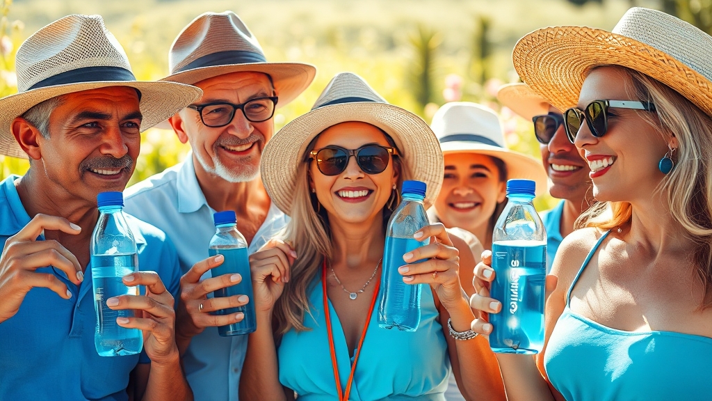 열병 예방 위한 옷차림 & 수분 섭취 (realistic 스타일)