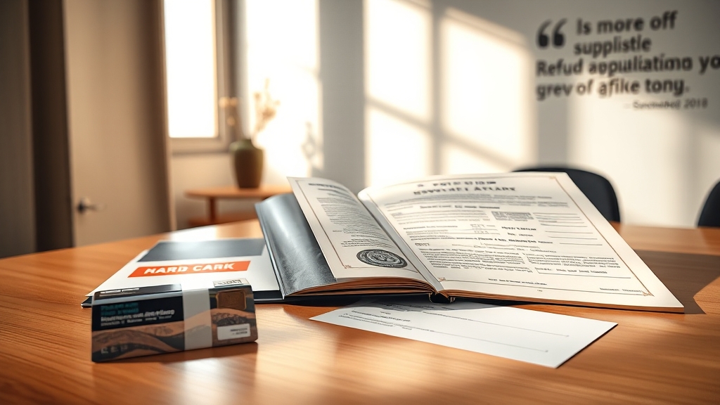 환급금 신청 시 필요 서류 (realistic 스타일)